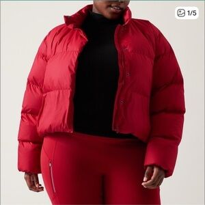 Athleta NWT Summit Down Red Puffer Jacket Candy Red women’s 3X NEW